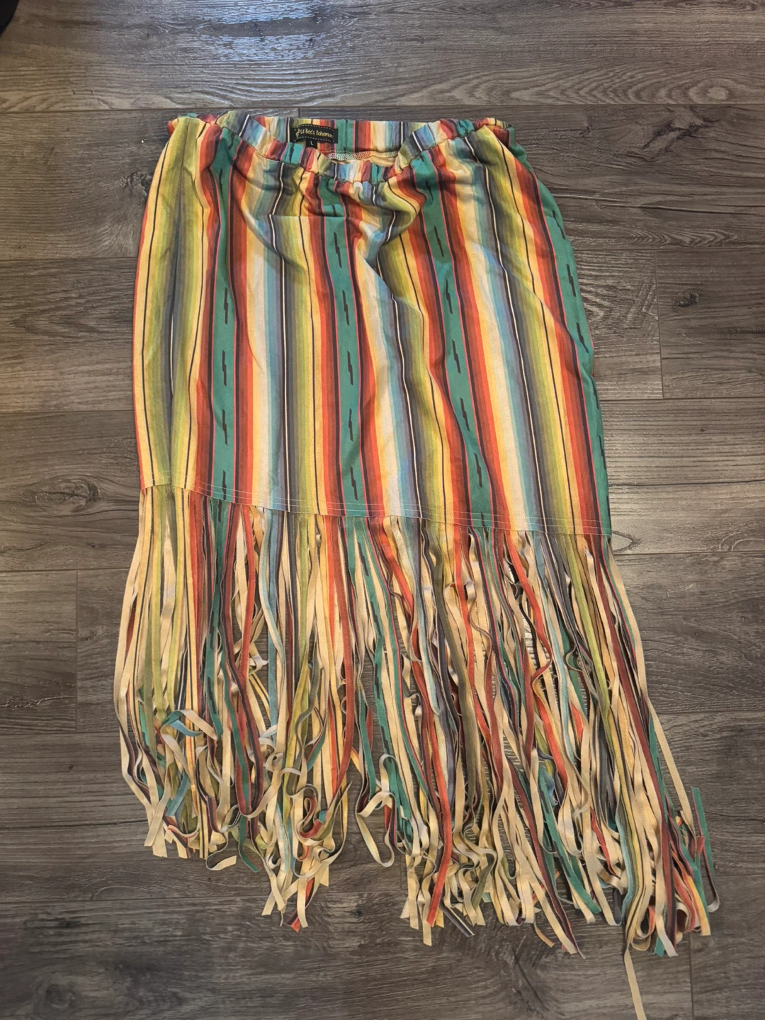 Western Fringe Maxi Skirt