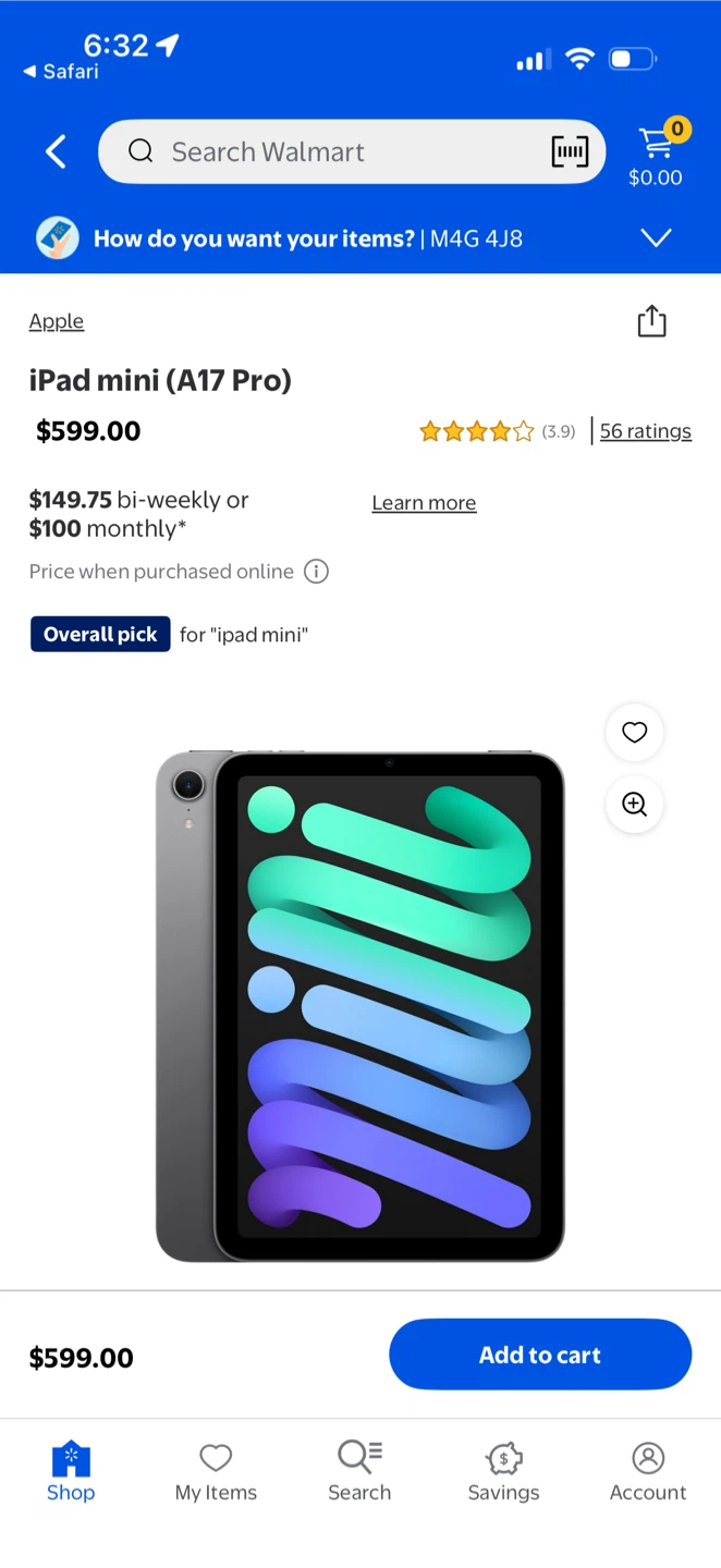 Apple iPad mini (A17 Pro)