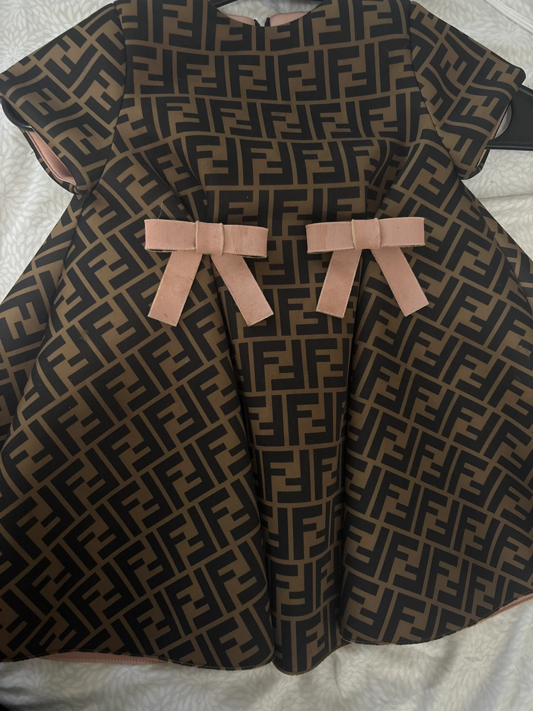 Fendi FF Monogram Dress with Pink Bows
