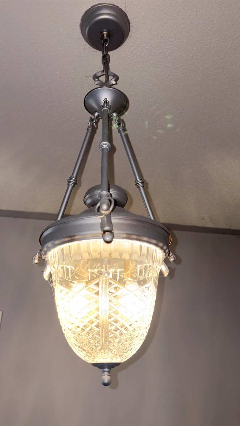 Pendant Light Fixture with Clear Crystal Glass Shade - photo 3