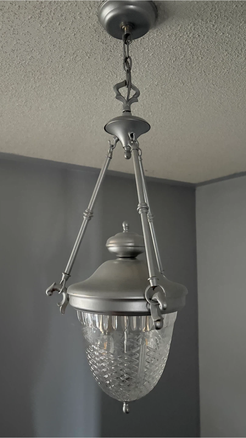 Pendant Light Fixture with Clear Crystal Glass Shade - photo 4