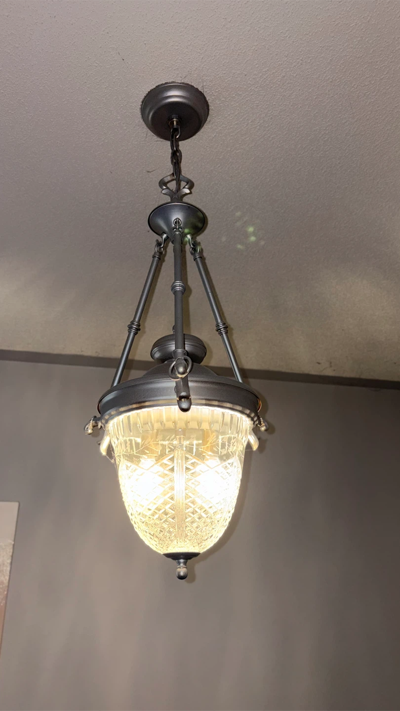 Pendant Light Fixture with Clear Crystal Glass Shade - photo 2