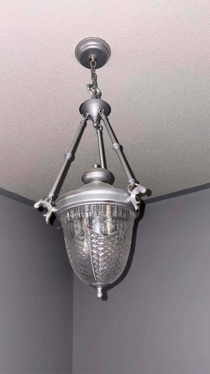 Pendant Light Fixture with Clear Crystal Glass Shade - photo 5