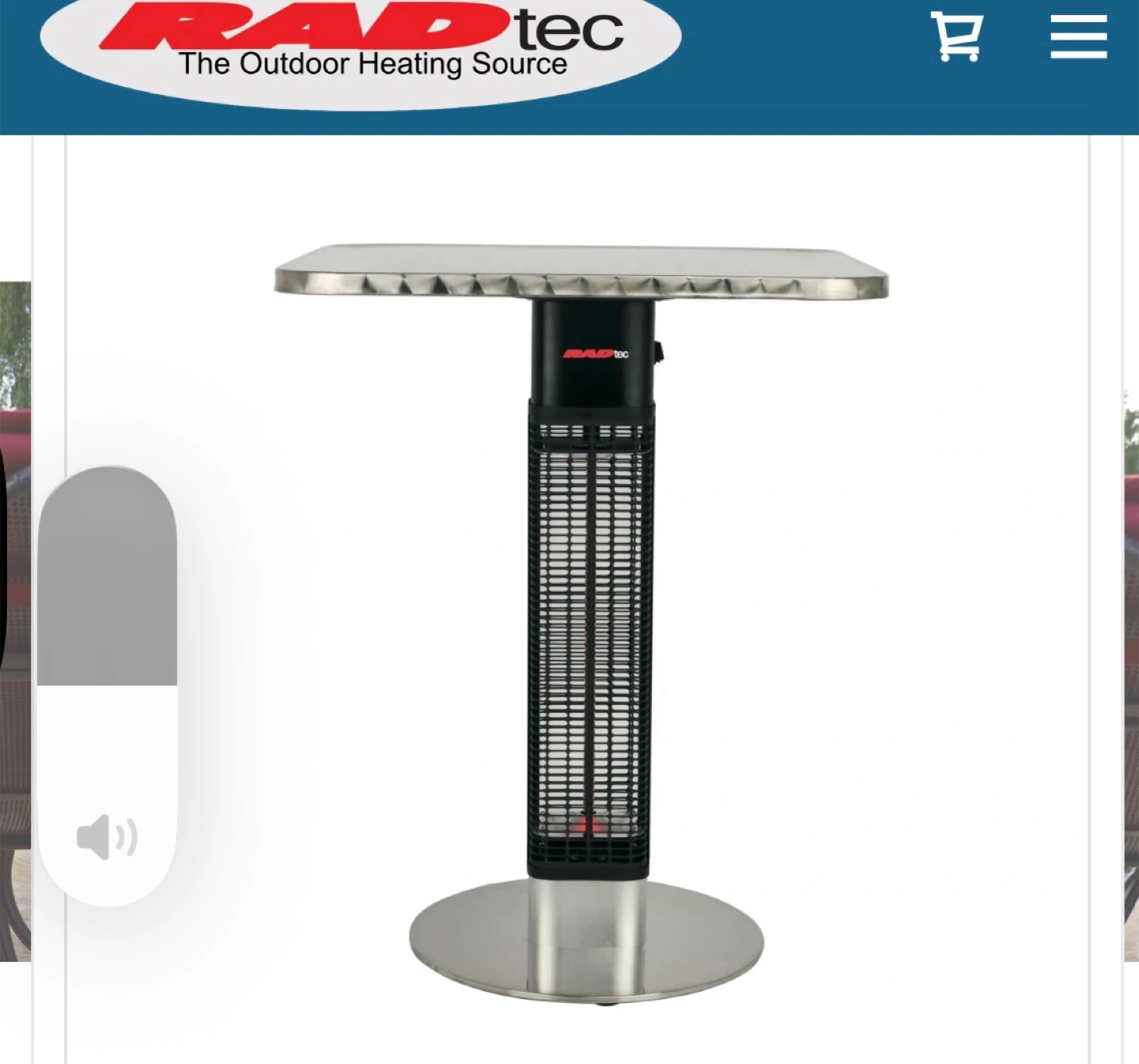 RADtec SBT-15S Electric Bistro Table Heater 1500W