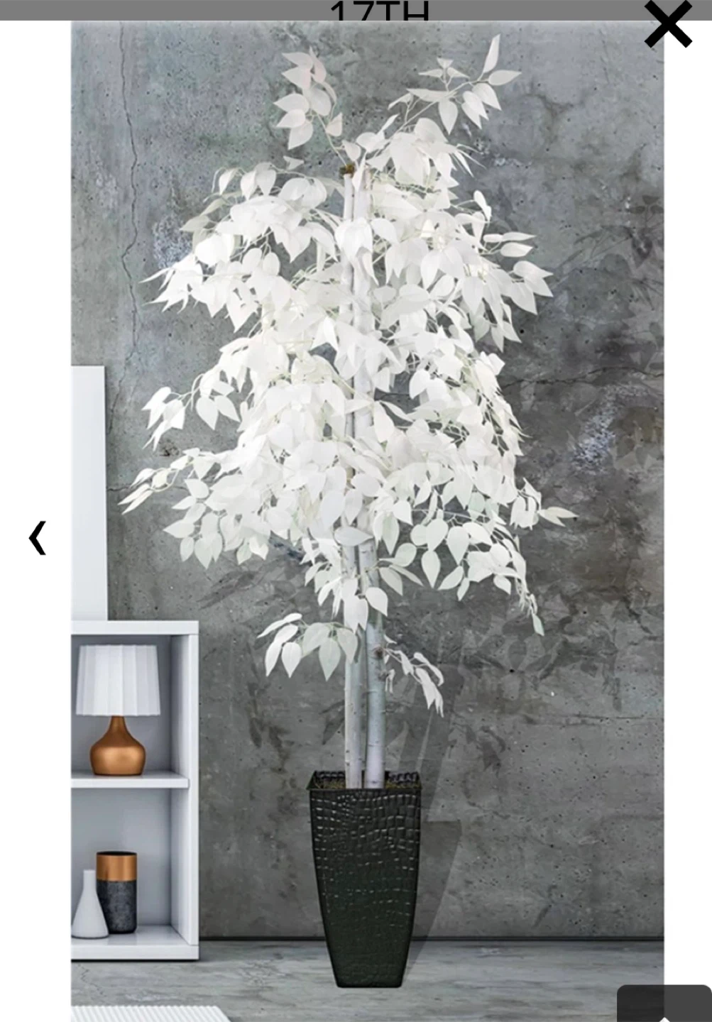 White Artificial Ficus Tree - photo 4
