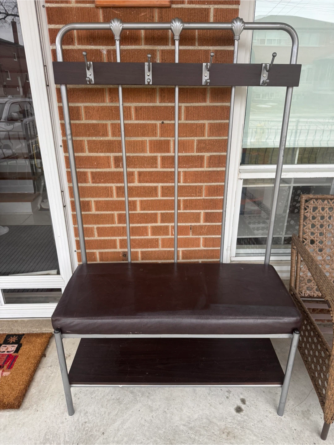 Hall Tree Bench with Coat Hooks