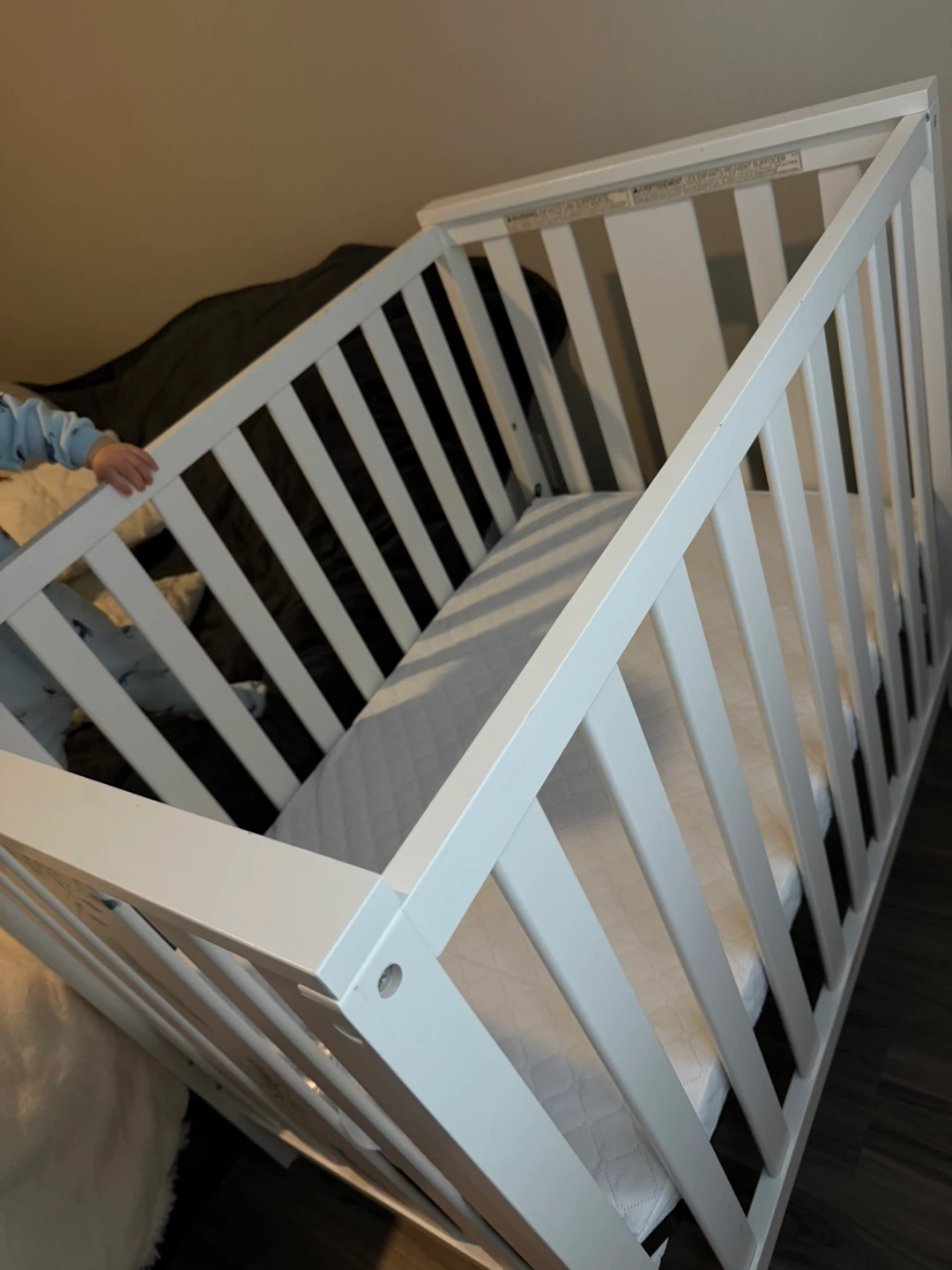 White Crib with Mattress