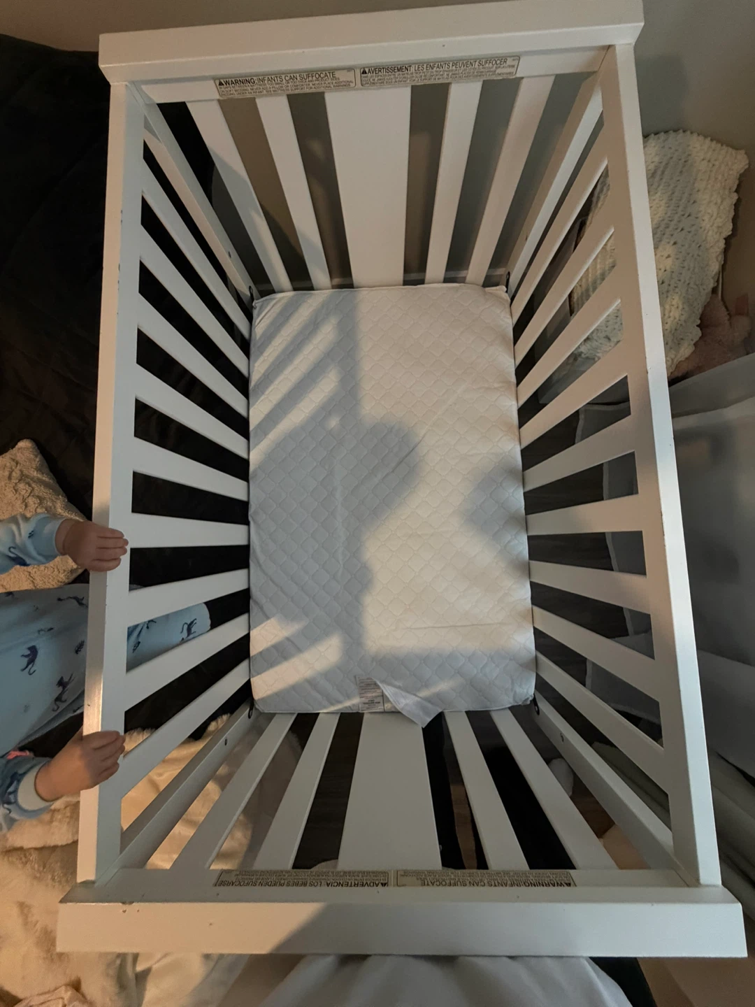 White Crib with Mattress - photo 3