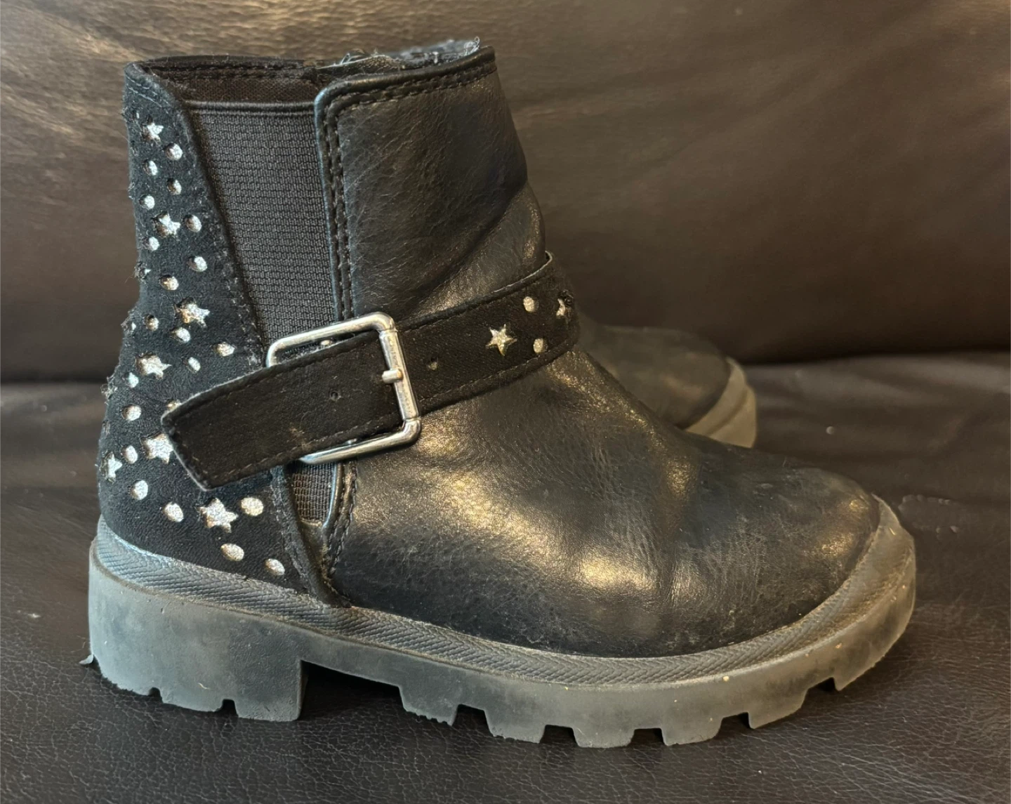 Black Star Embellished Ankle Boots