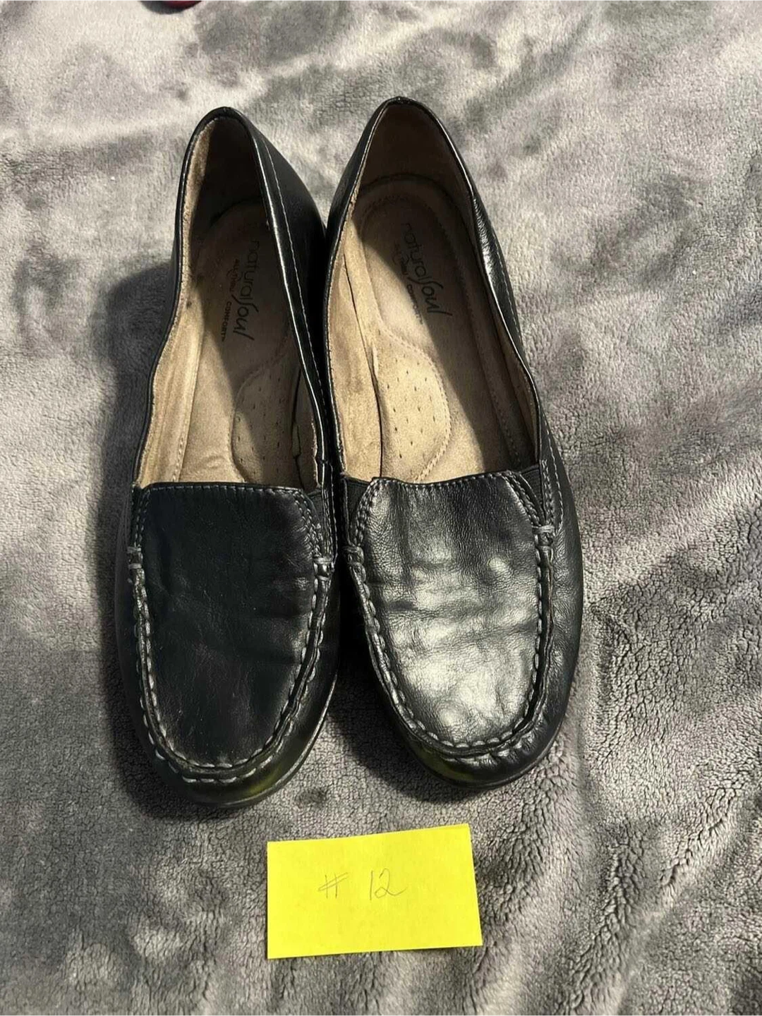 Size 9 Natural Soul Black Leather Loafers