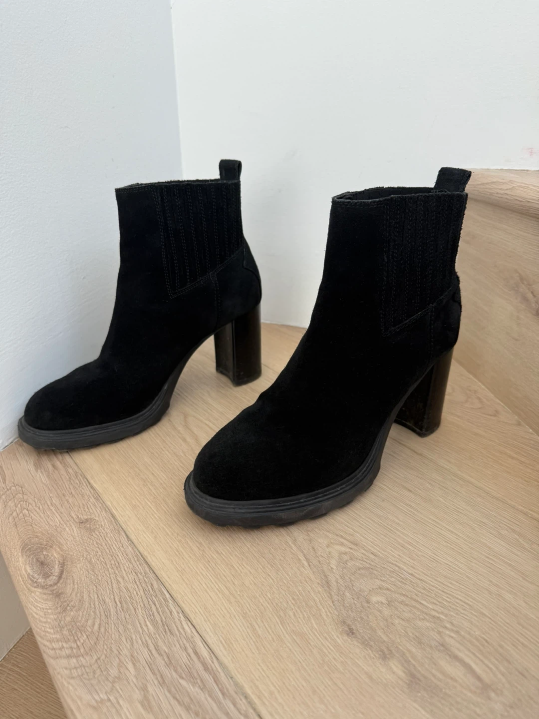 Geox Black Suede Heeled Boots
