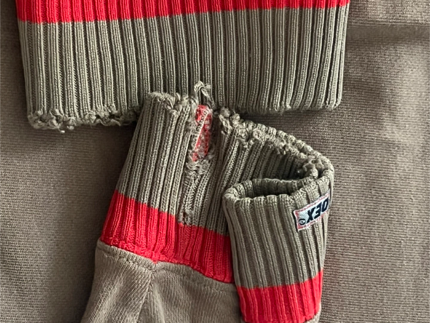 Brown Full Zip Hoodie with Red Accents - photo 3