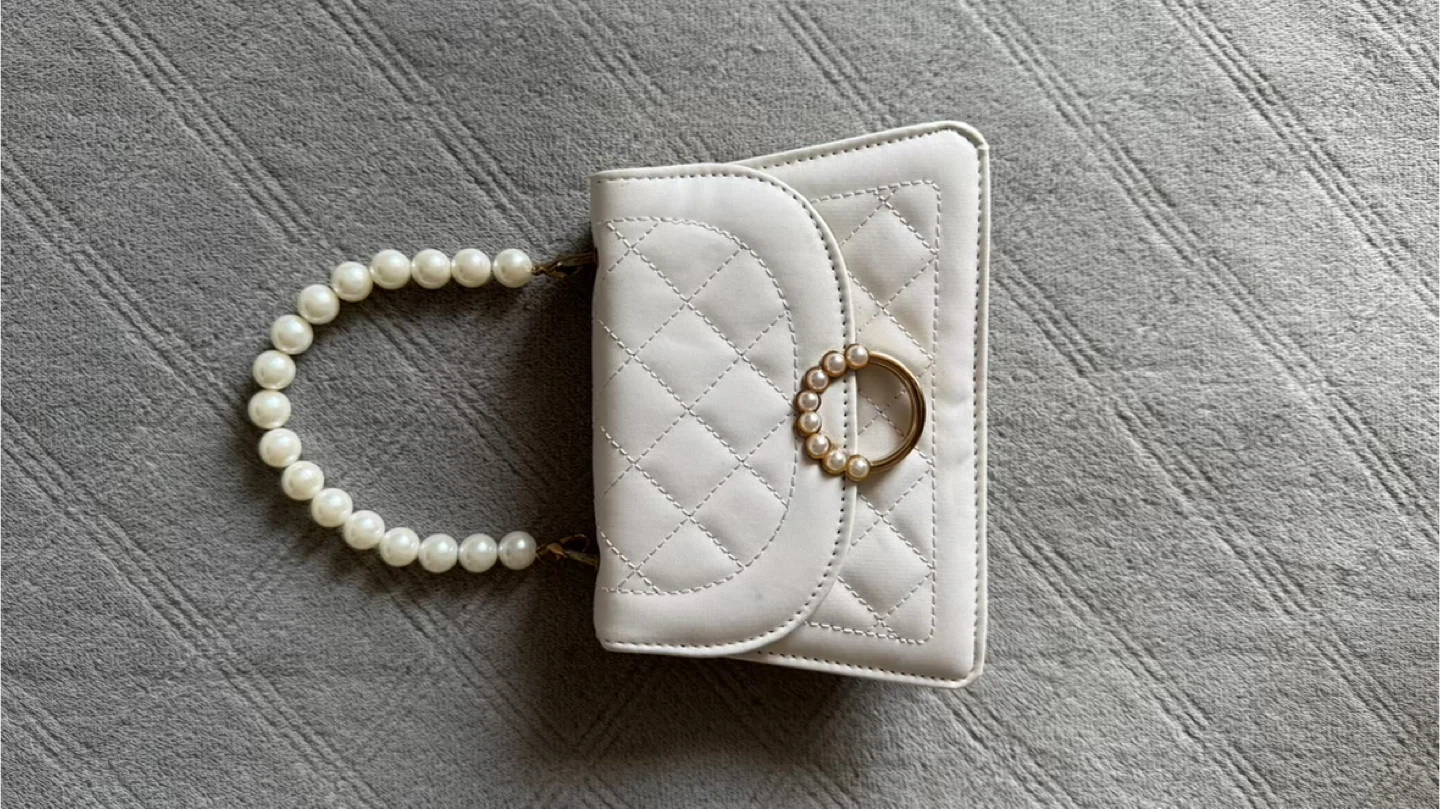 White mini purse/Pearl Handle - photo 2