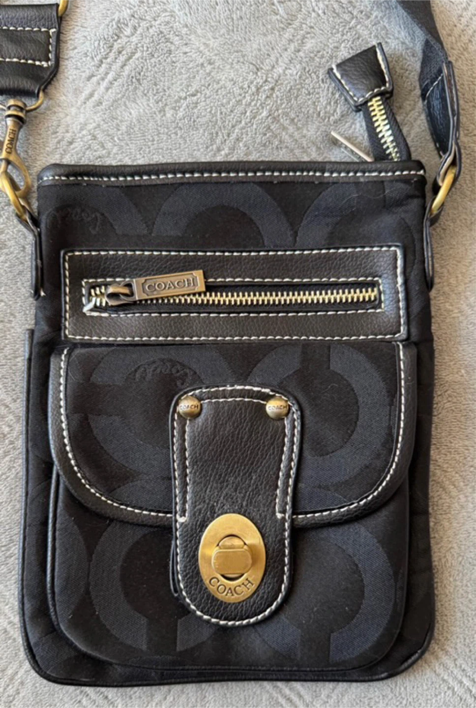 90’s COACH Blacks Canvas Crossbody Bag