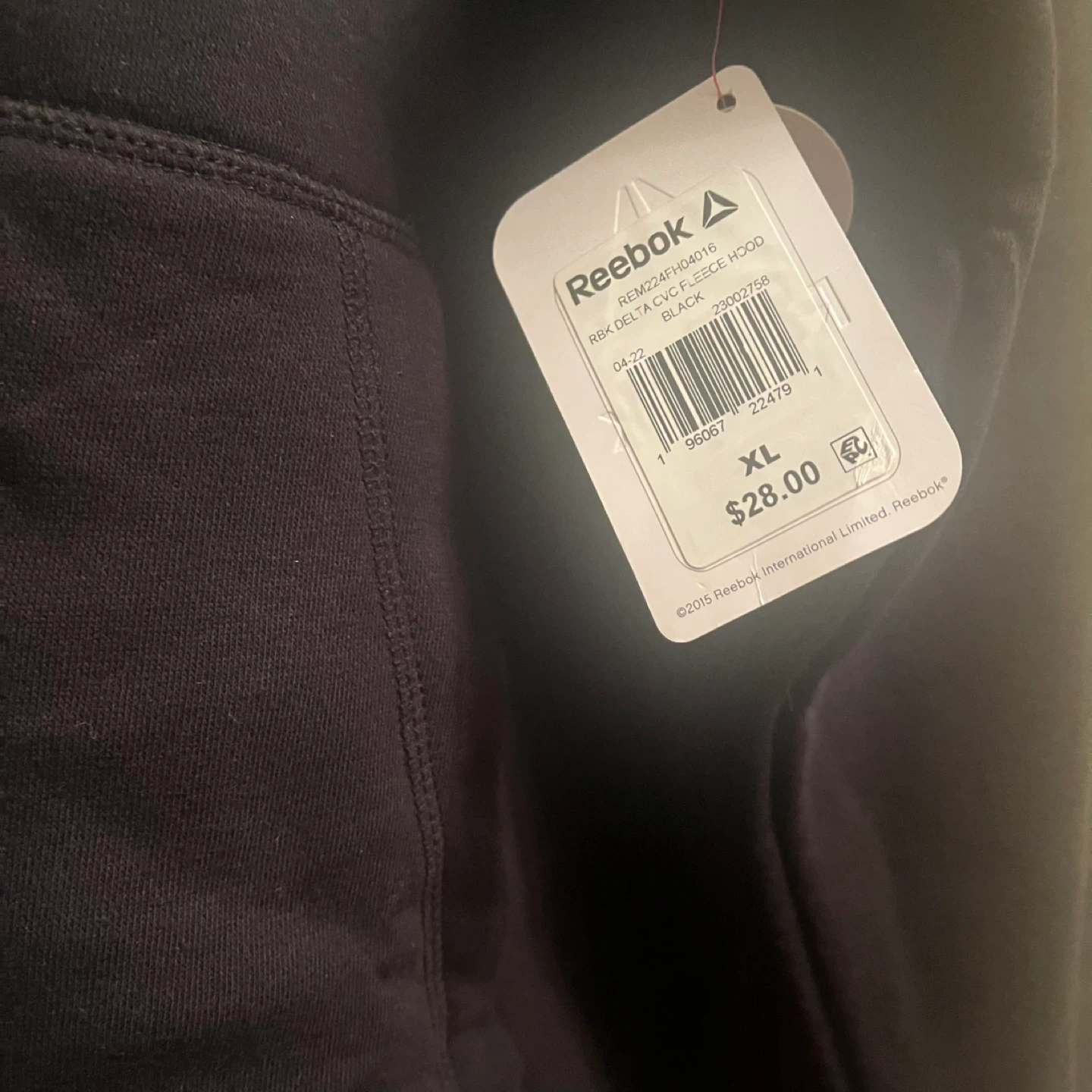 Reebok RBK Delta CVC Fleece Hood Black XL - photo 5