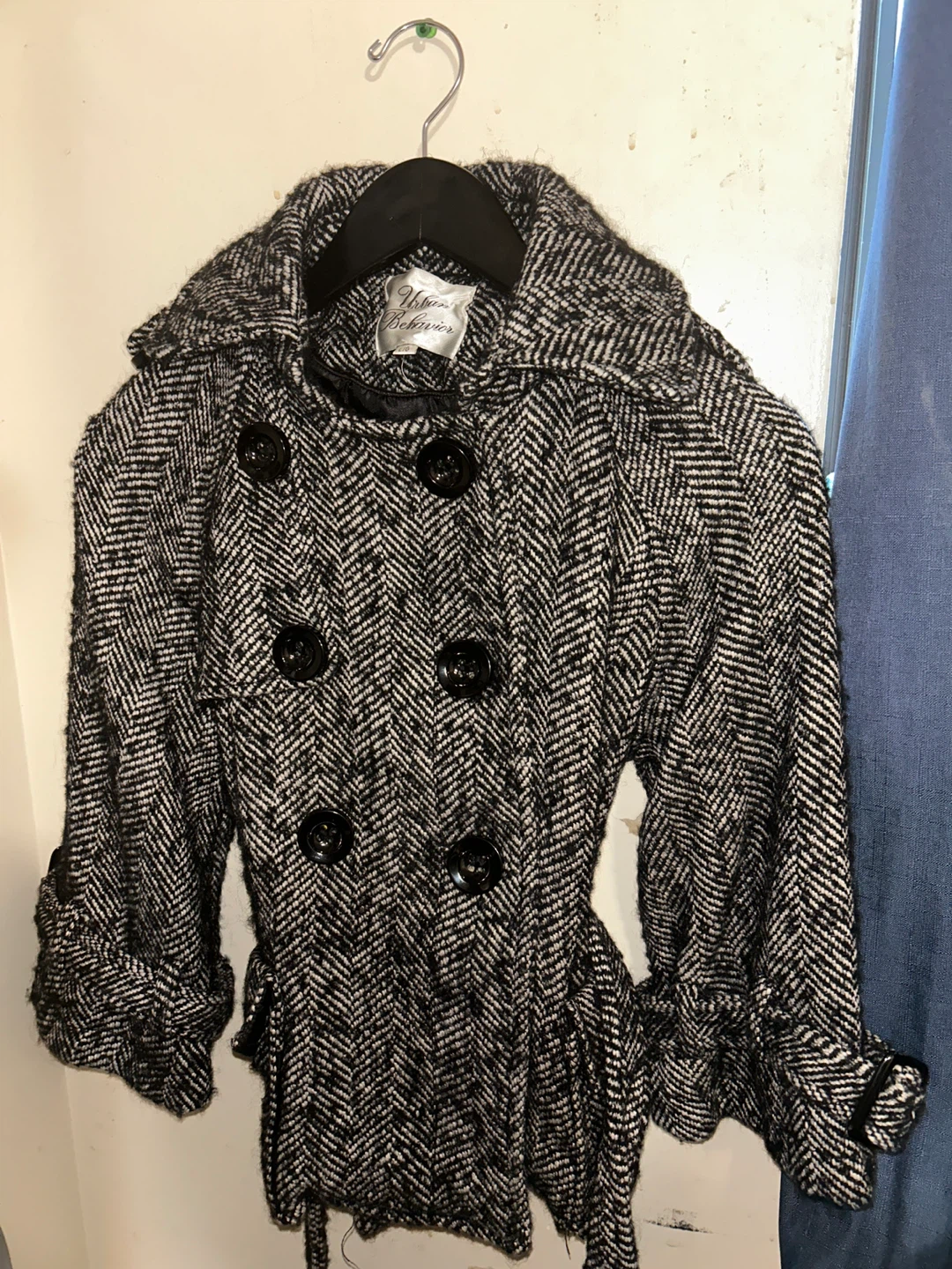 Black and White Herringbone Coat - photo 3