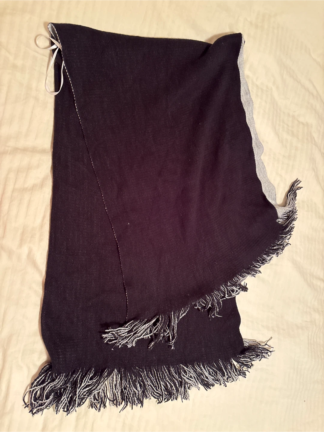 Dark Blue Poncho with Fringe - photo 5