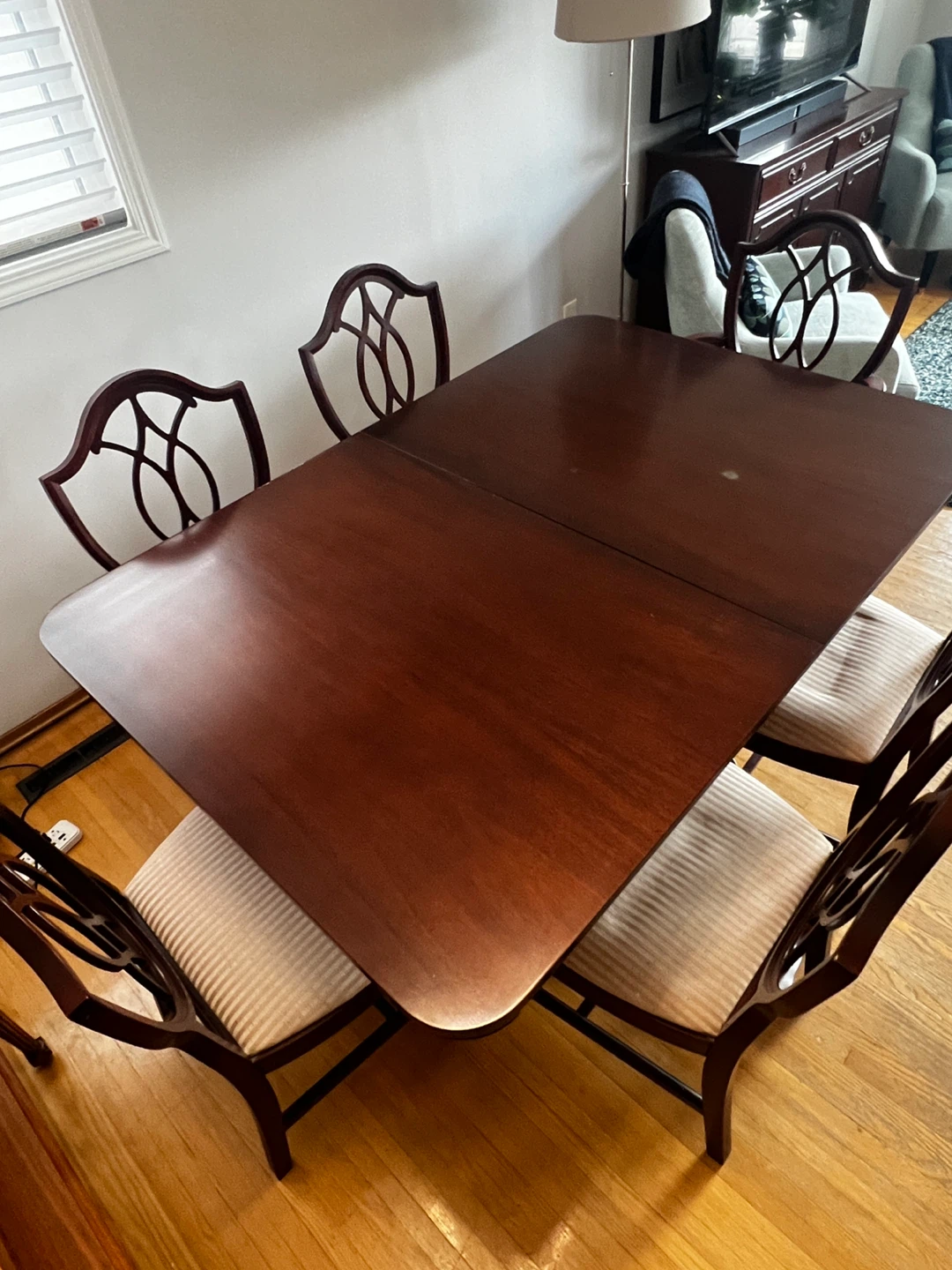 Knechtel Solid Cherry Wood Dining Set | + 6 Ornate Bailey Chairs