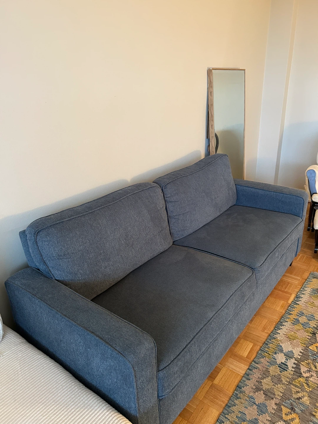 Light Blue Fabric Sofa - photo 2
