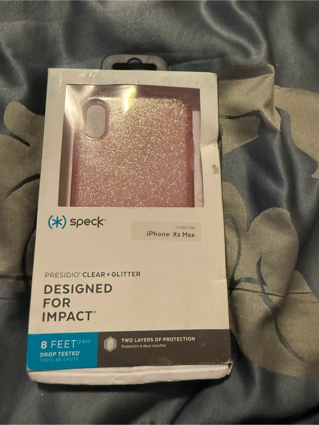 Speck Presidio Clear + Glitter Case for iPhone Xs Max - Pink