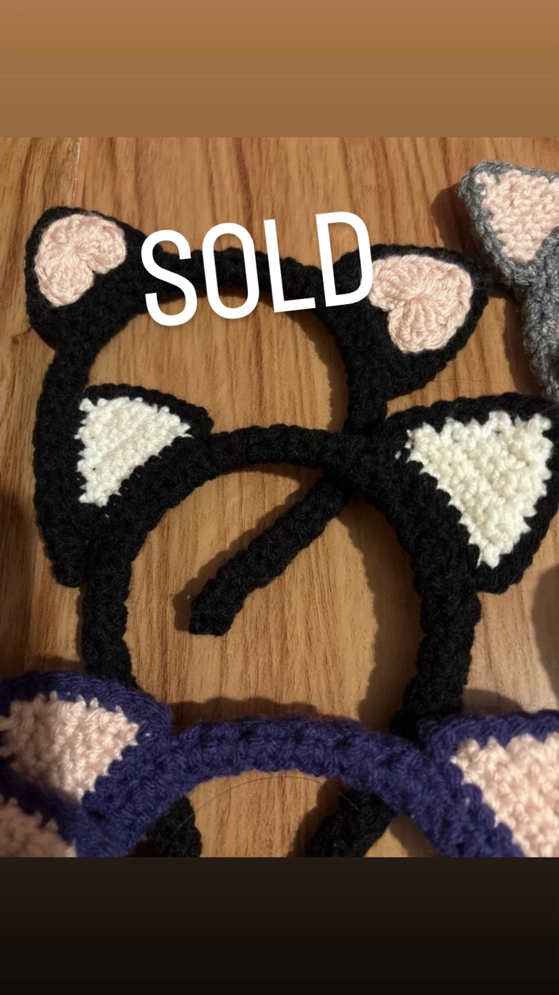 Handmade Crochet Cat Ear Headbands - photo 5