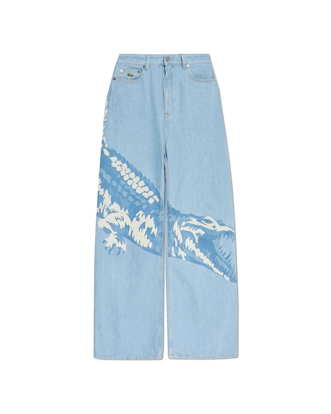 Brand New Lacoste Wide Leg Jeans with Alligator Print