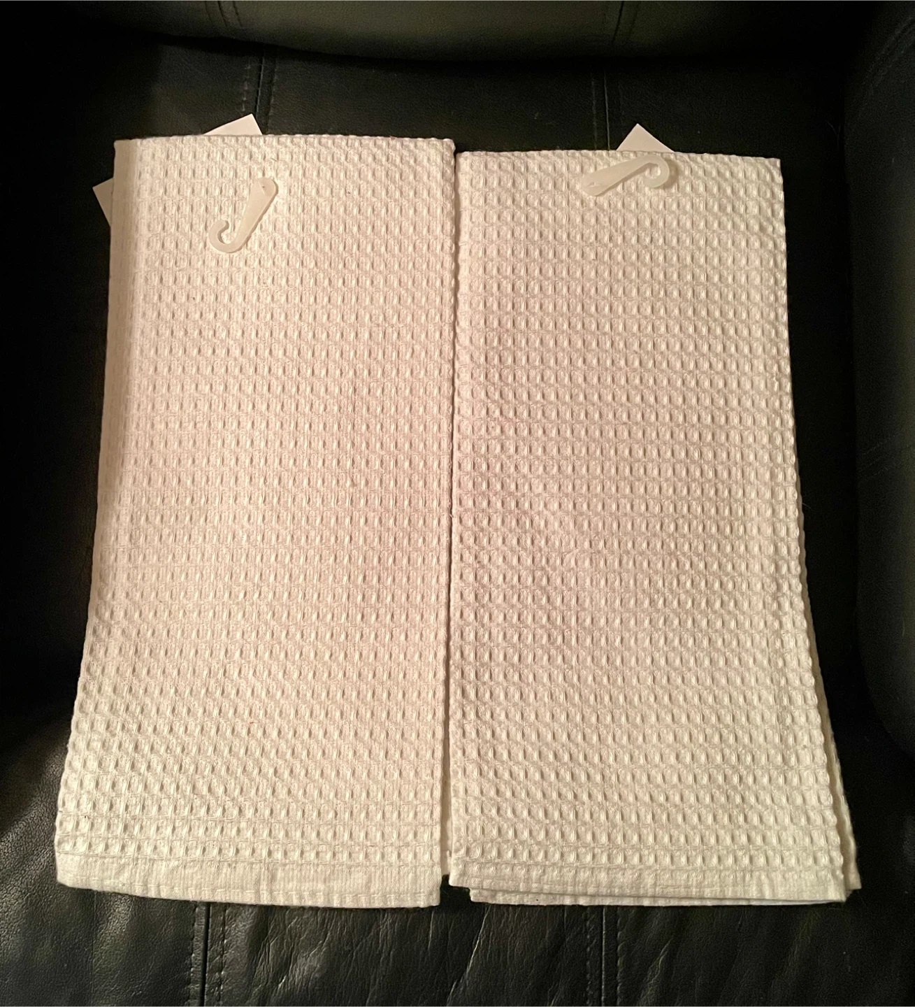 2 NEW White Waffle Weave Tea Towels with Christmas Designs - photo 2