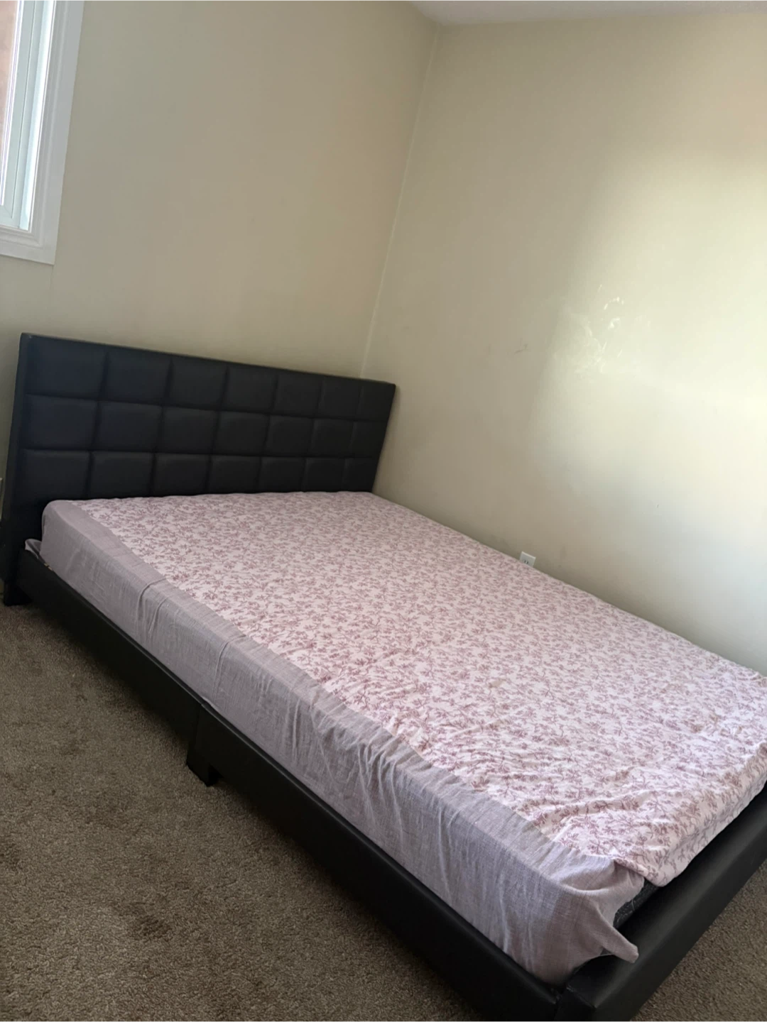 Black Faux Leather Bed Frame