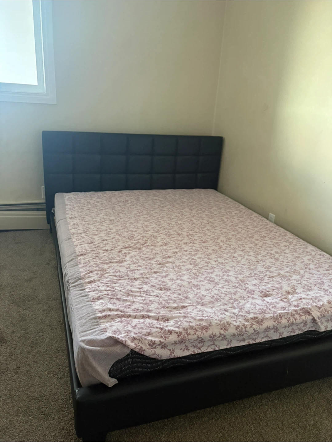 Black Faux Leather Bed Frame - photo 3