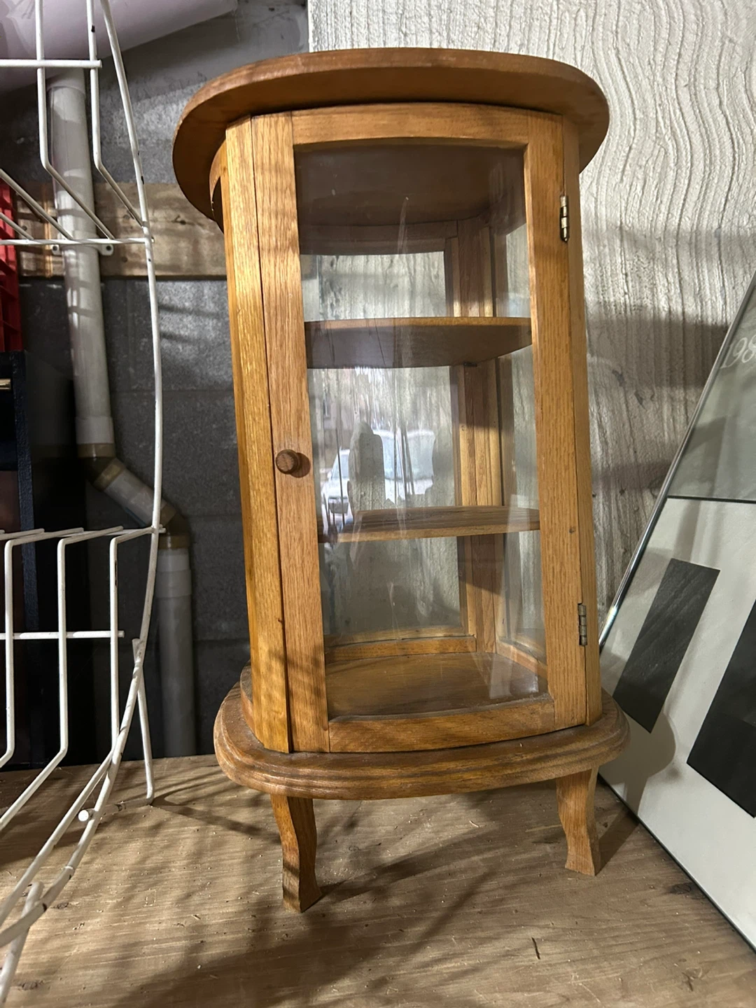 Wooden Curio Cabinet with Glass Door