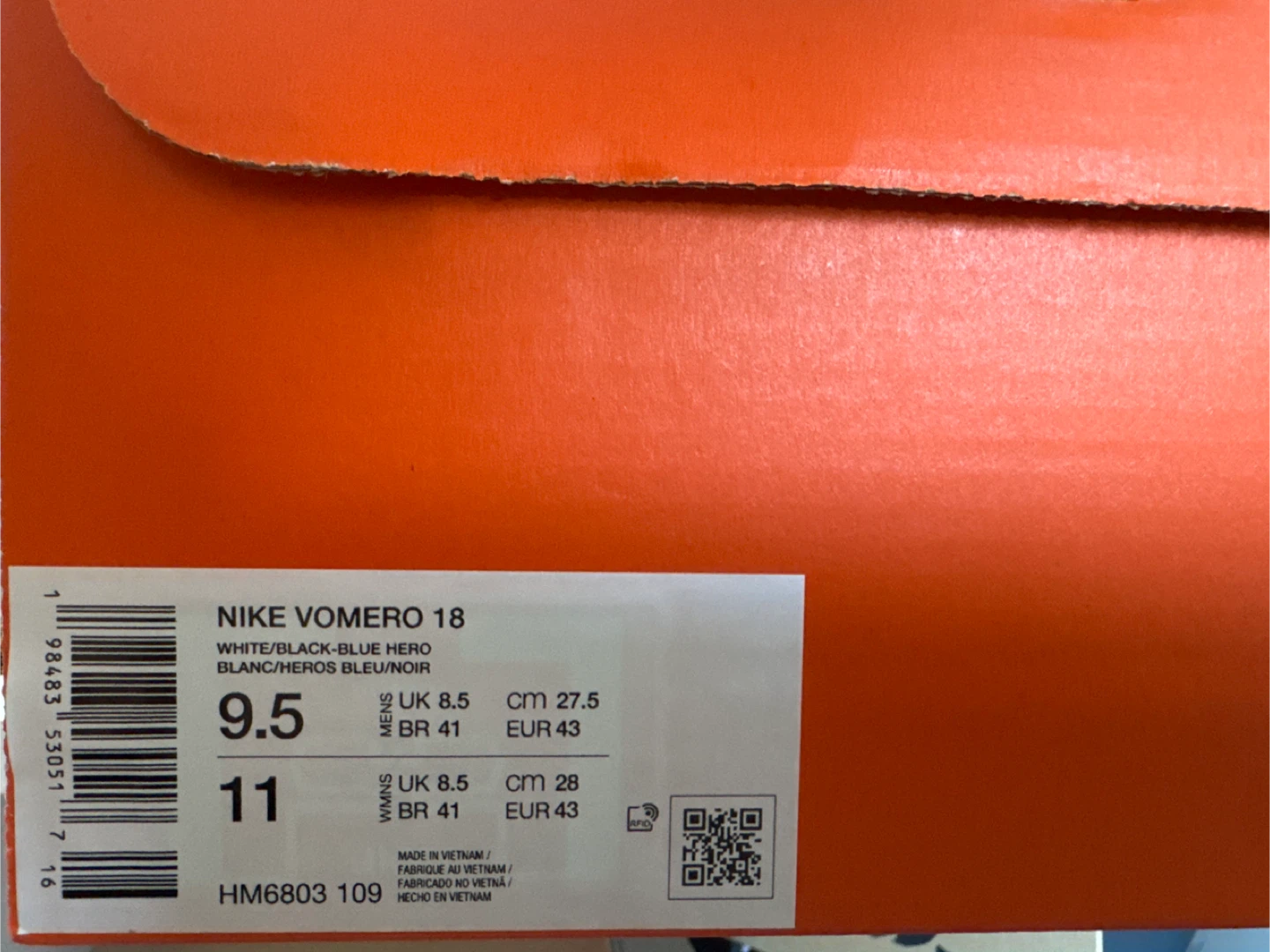 Nike Vomero 18 Running Shoes - White/Black-Blue - photo 2