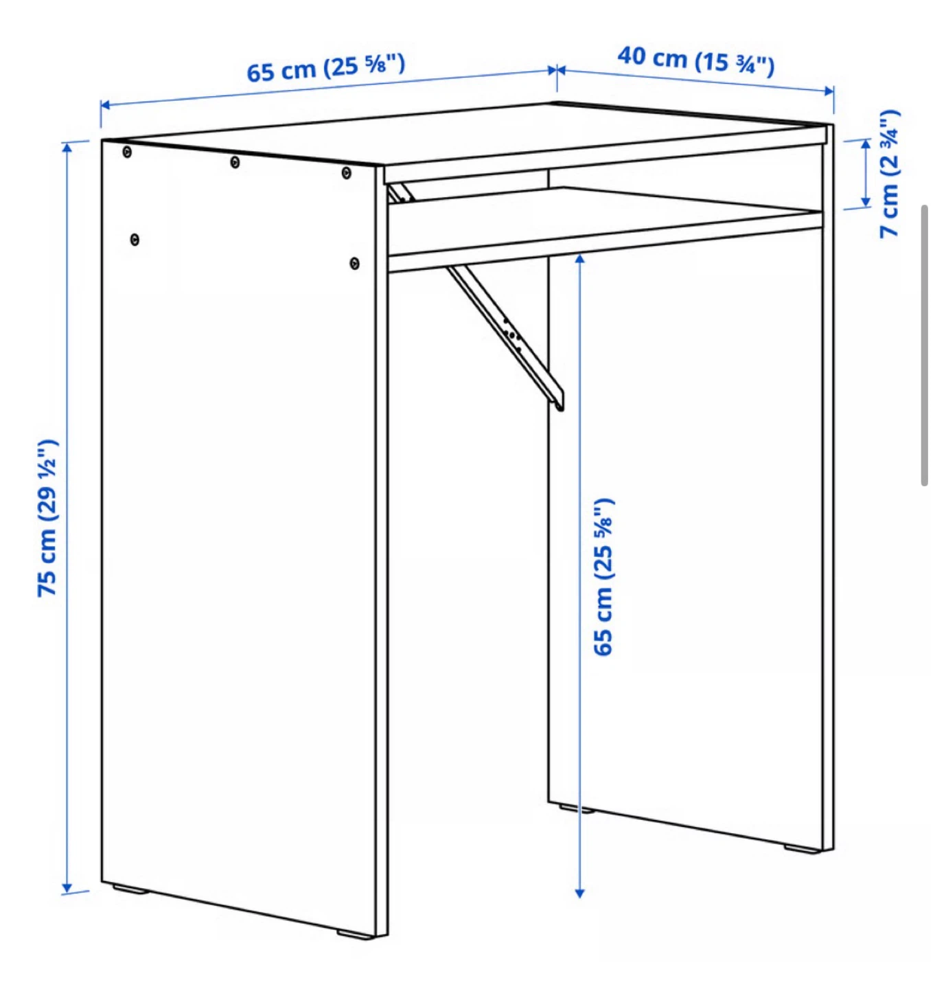 White Compact Desk with Shelf - photo 4