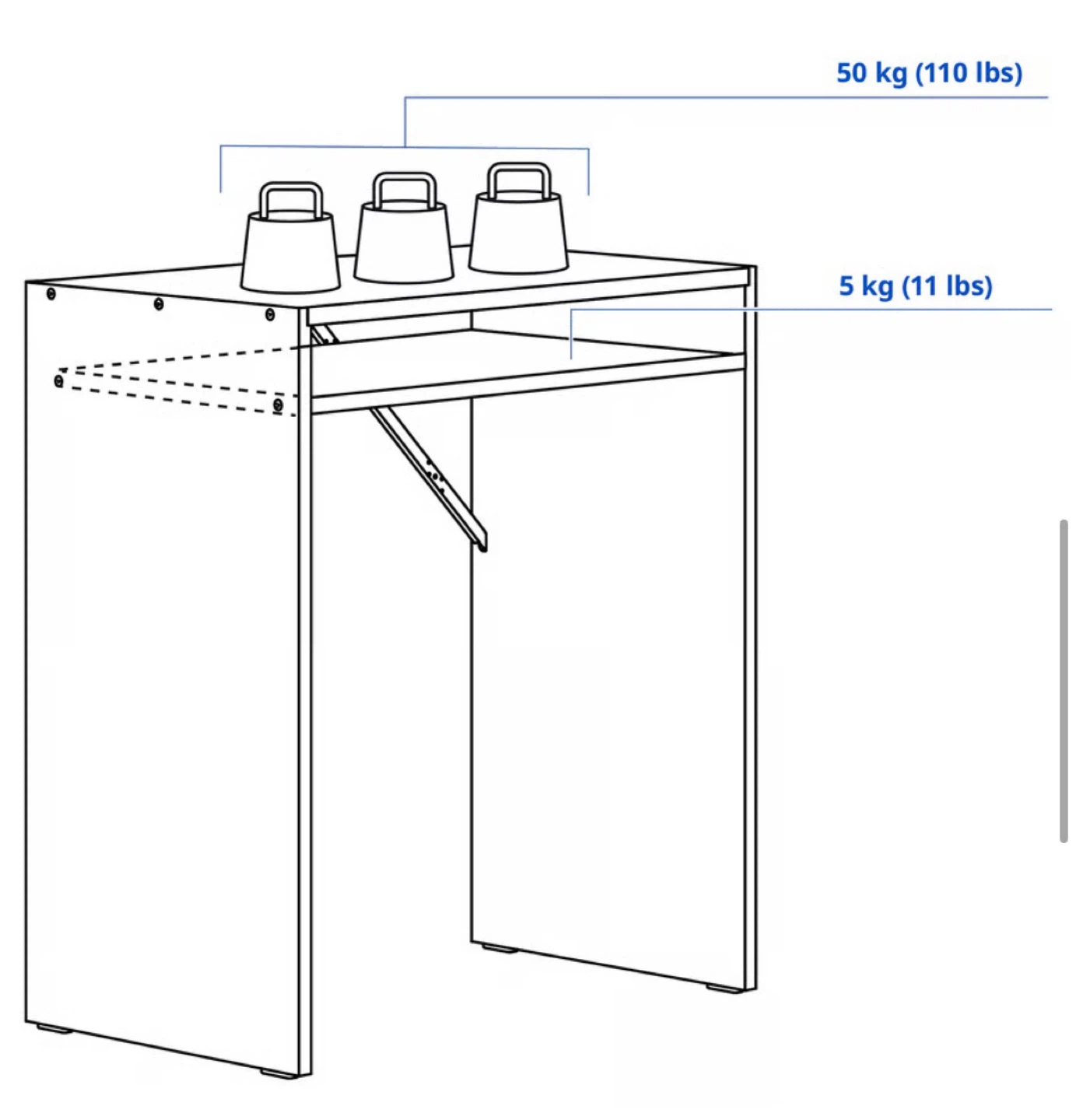 White Compact Desk with Shelf - photo 5