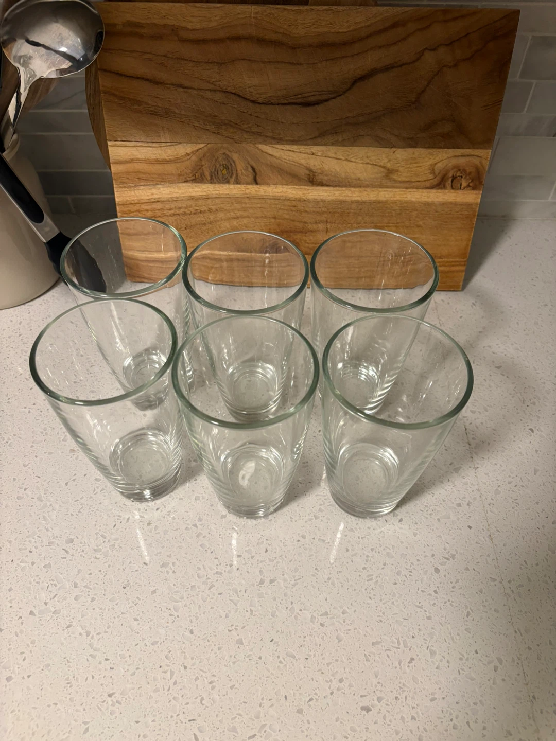 Set of 6 Clear Drinking Glasses