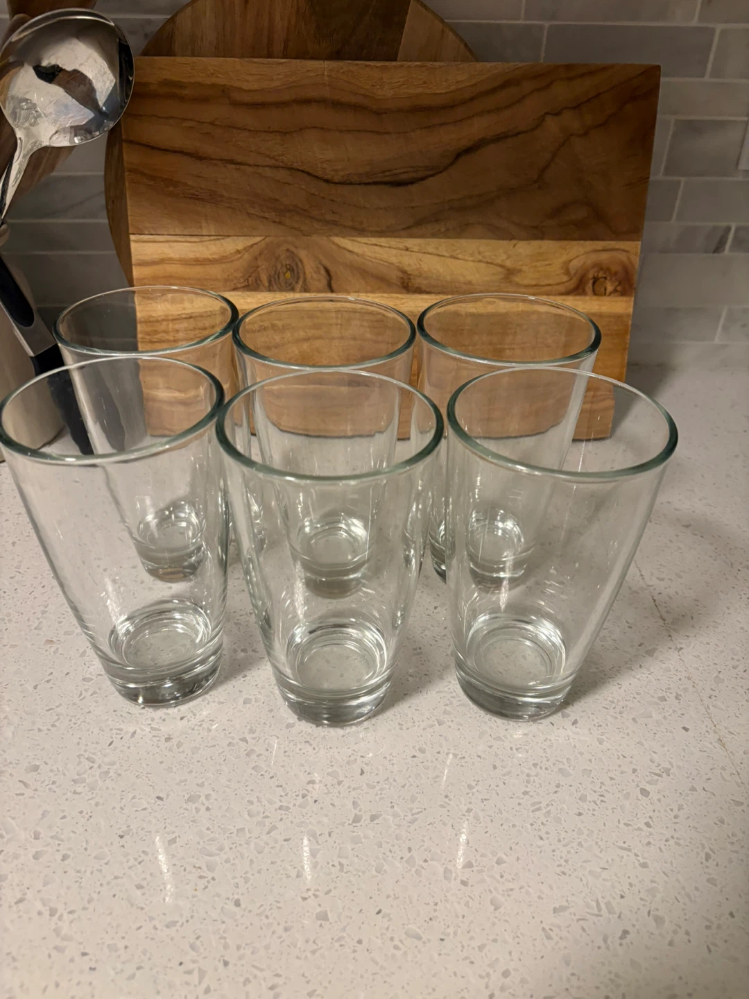 Set of 6 Clear Drinking Glasses - photo 2