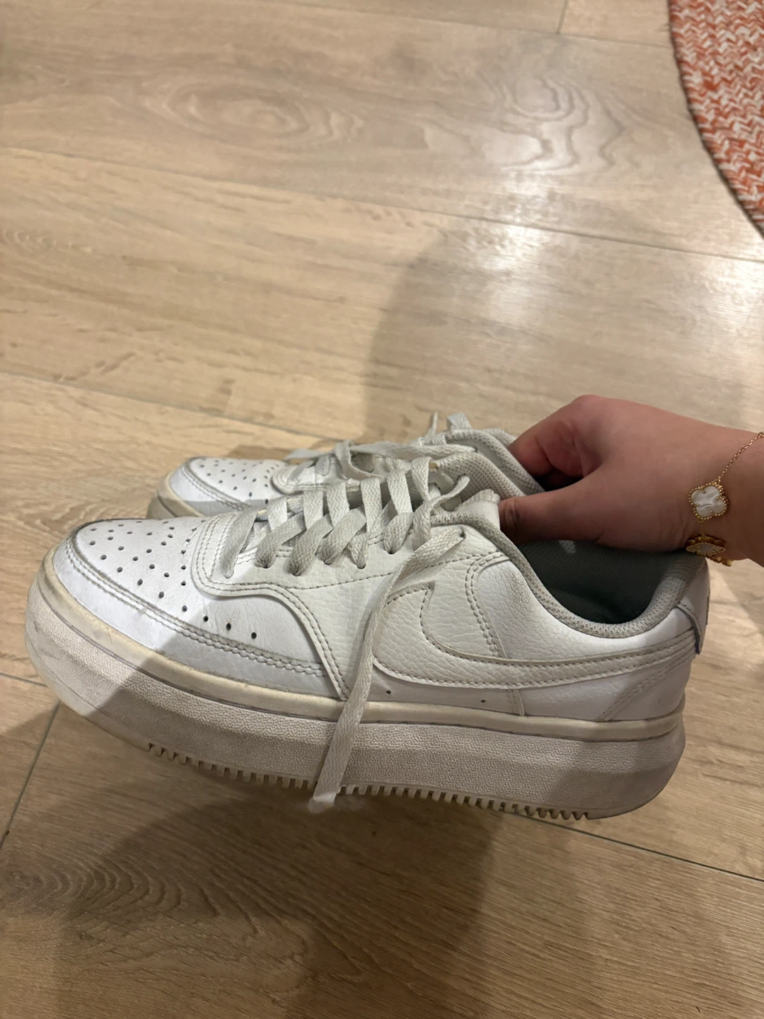 Nike Women's Court Vision Mid White Sneakers
