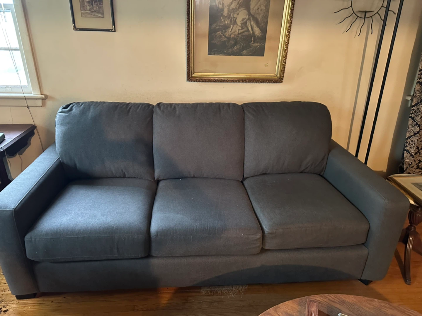 Blue Three-Seater Sofa