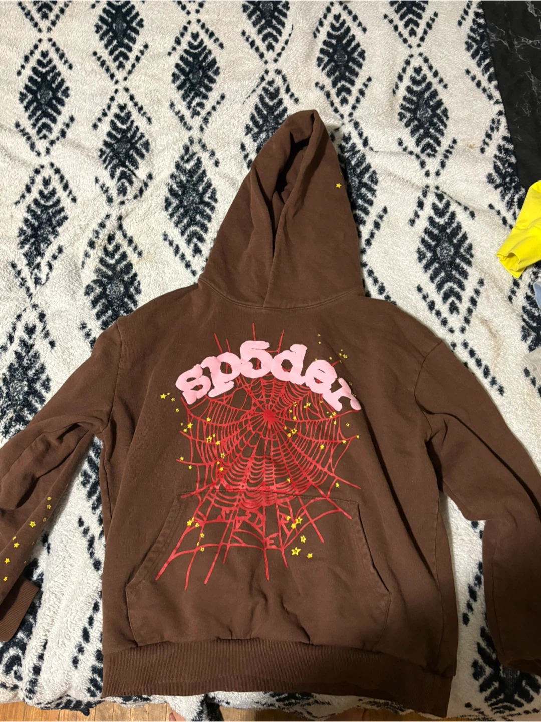 Sp5der Brown Spider Web Hoodie