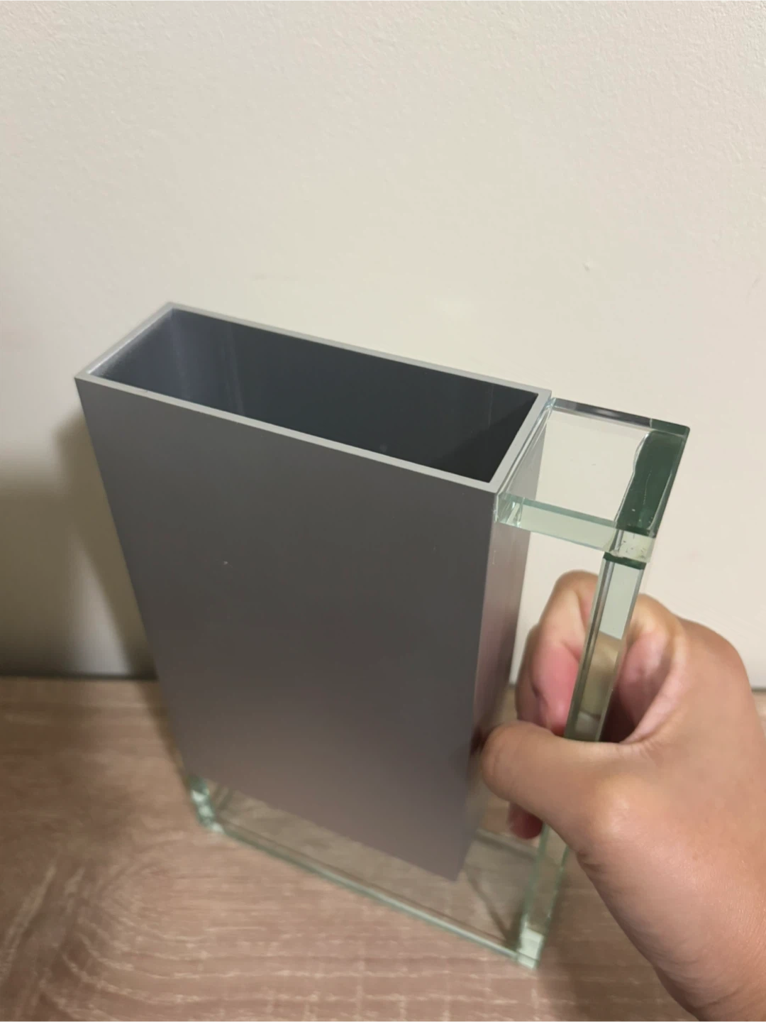 Modern Grey & Clear Glass Vase - photo 4