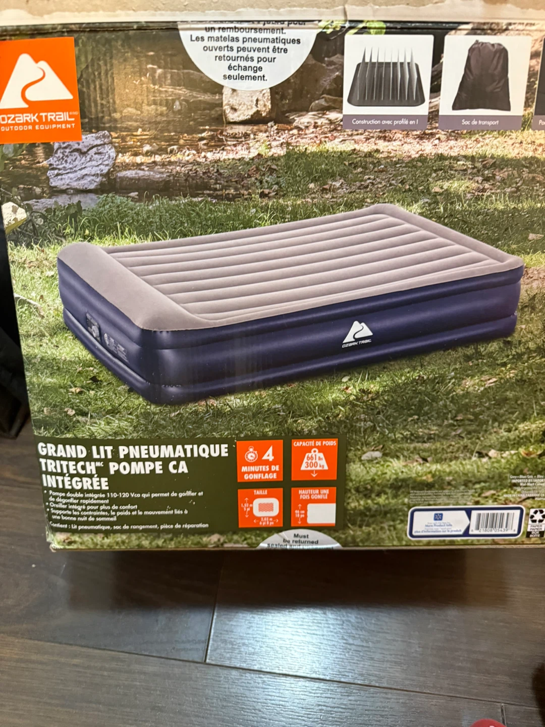Ozark Trail Tritech Queen Airbed with Built-in AC Pump