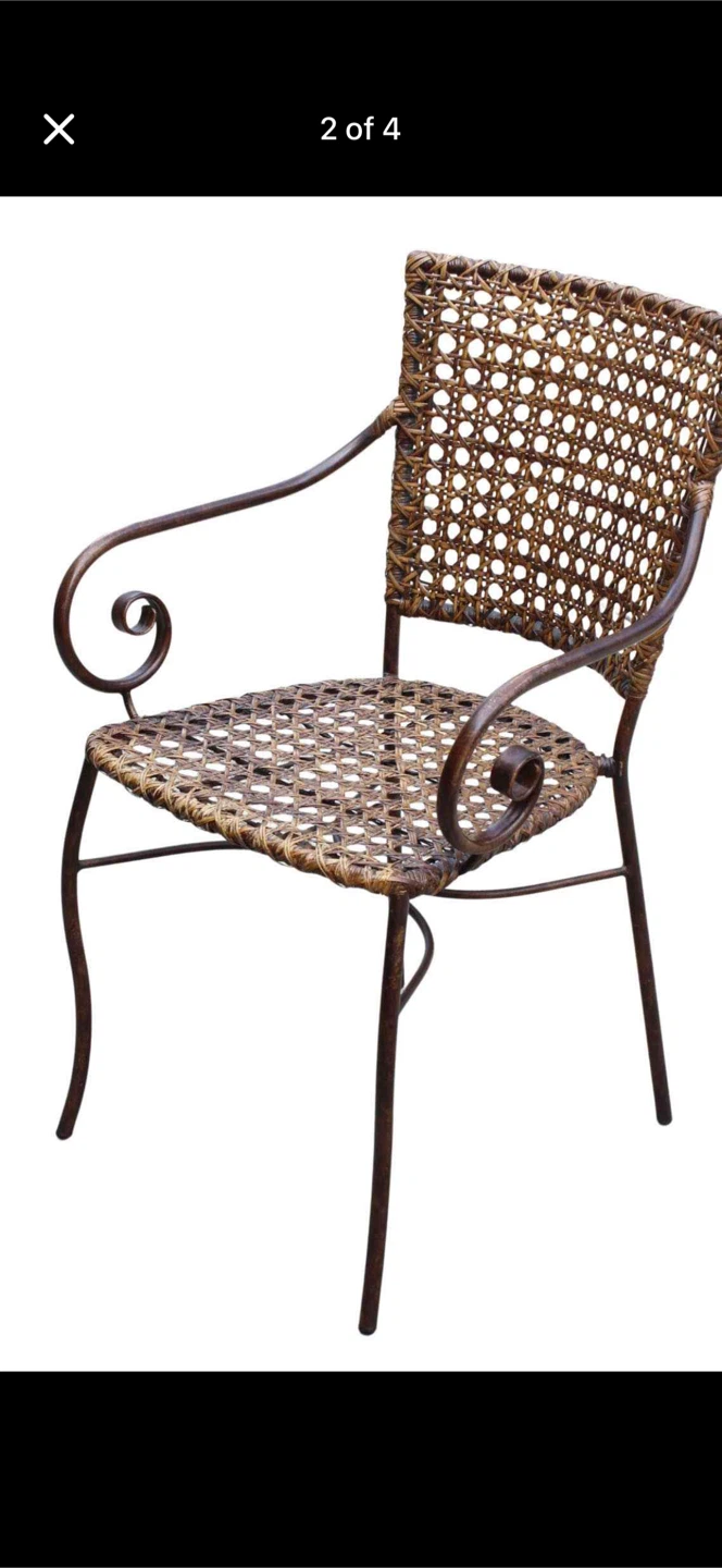 Wicker and Metal Patio Chair 2
