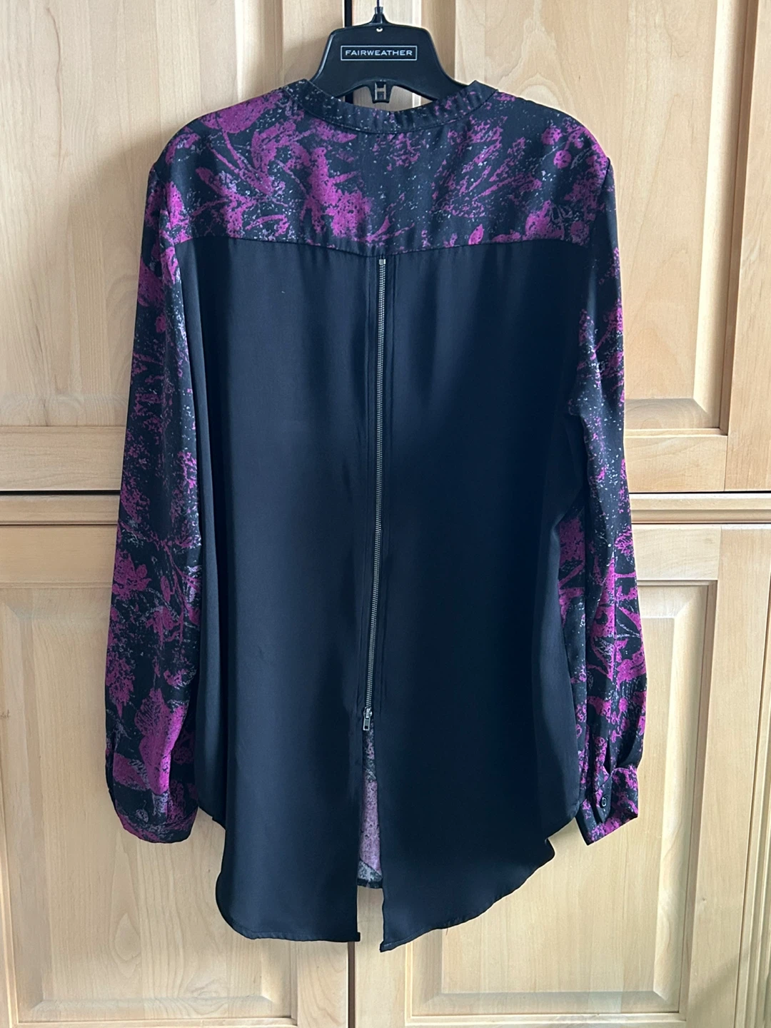 Ladies Long Sleeve Blouse, Zipper in Back, Large - photo 3