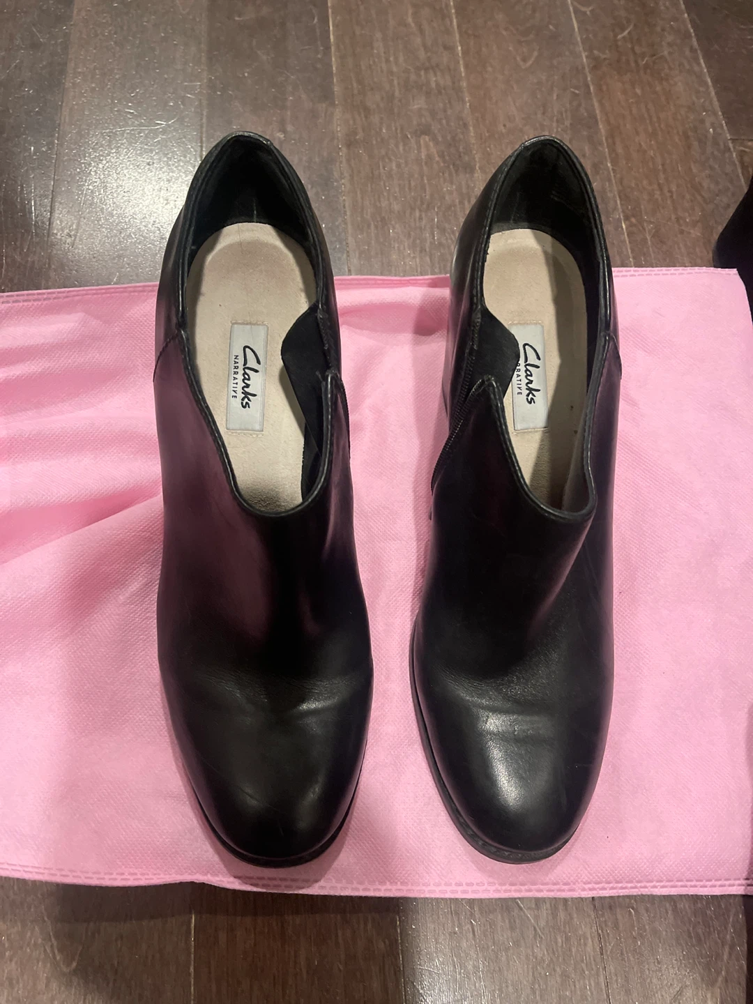 Clarks Black Leather Ankle Boots