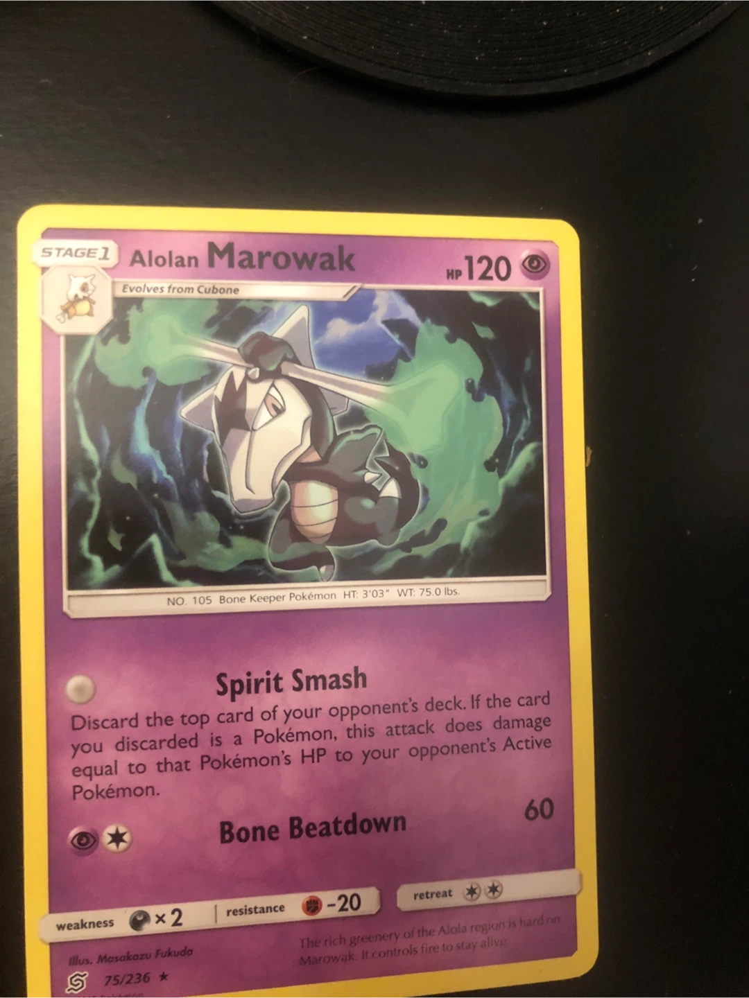 Pokémon TCG Alolan Marowak Card (75/236)