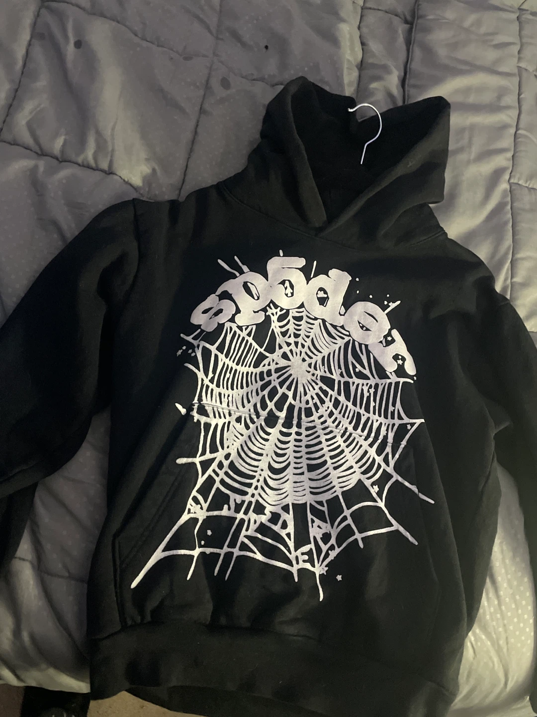 Sp5der Hoodie Black Spiderweb Graphic