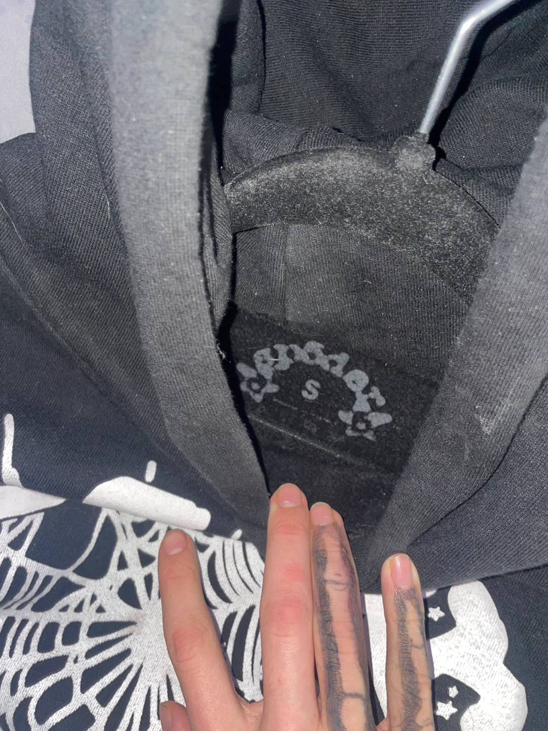 Sp5der Hoodie Black Spiderweb Graphic - photo 2