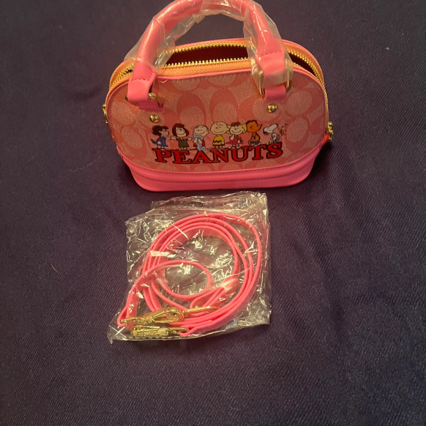 Pink Peanuts Mini Alma Handbag