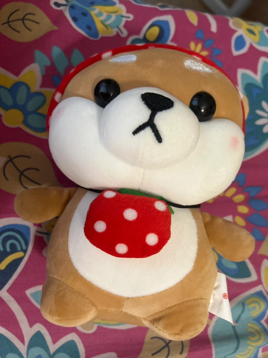 Plush Toy with Strawberry Bib
