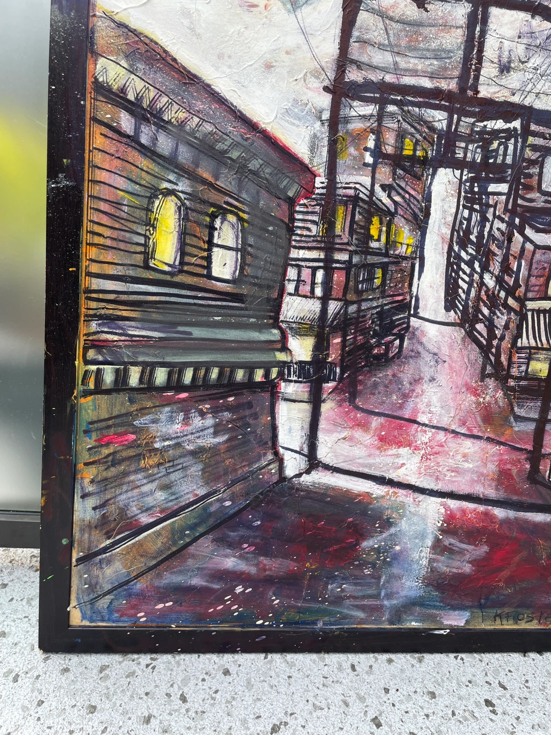 Ken Foster Urban Alley Cityscape Painting Moody Industrial - photo 4