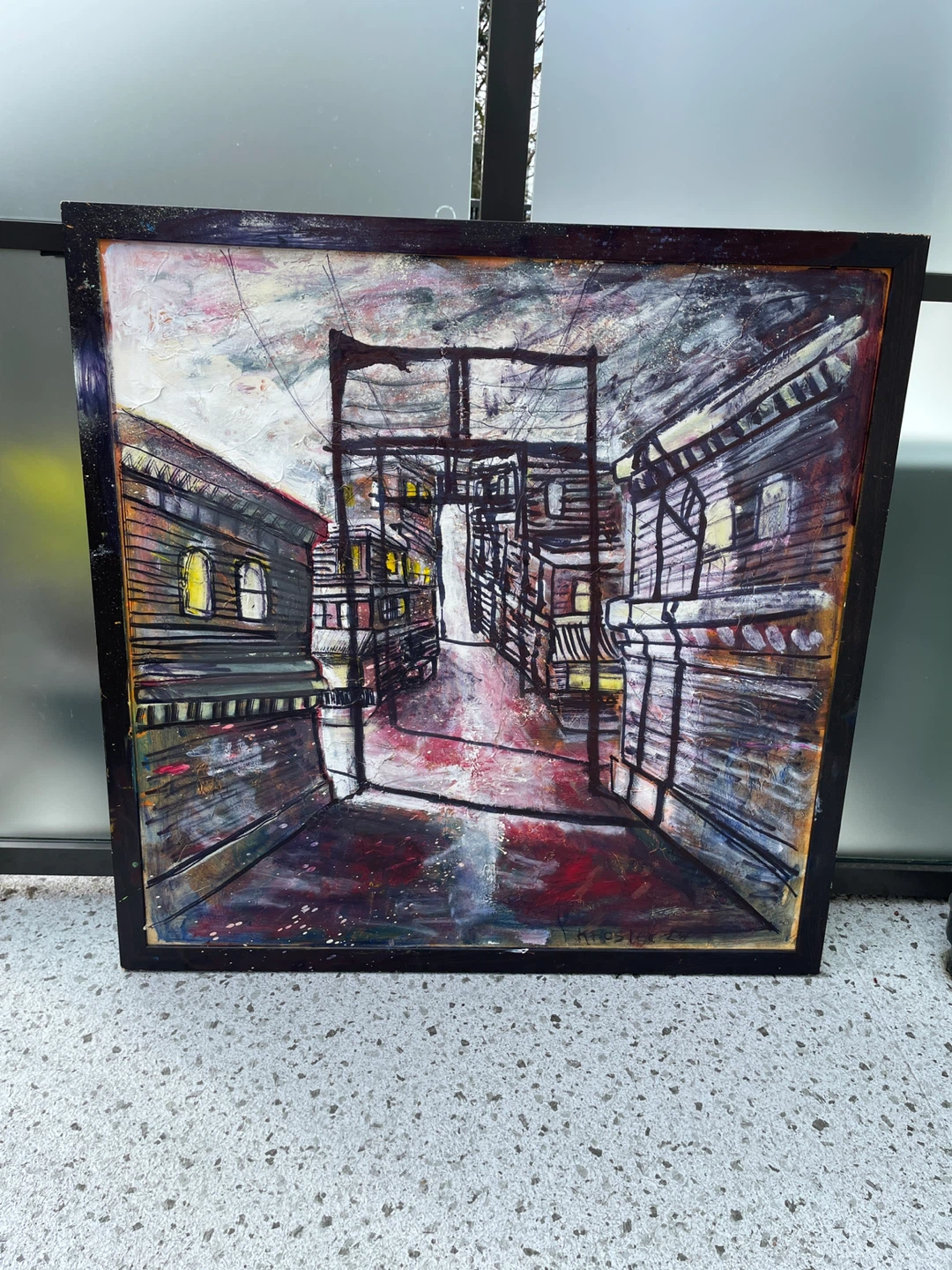 Ken Foster Urban Alley Cityscape Painting Moody Industrial - photo 2